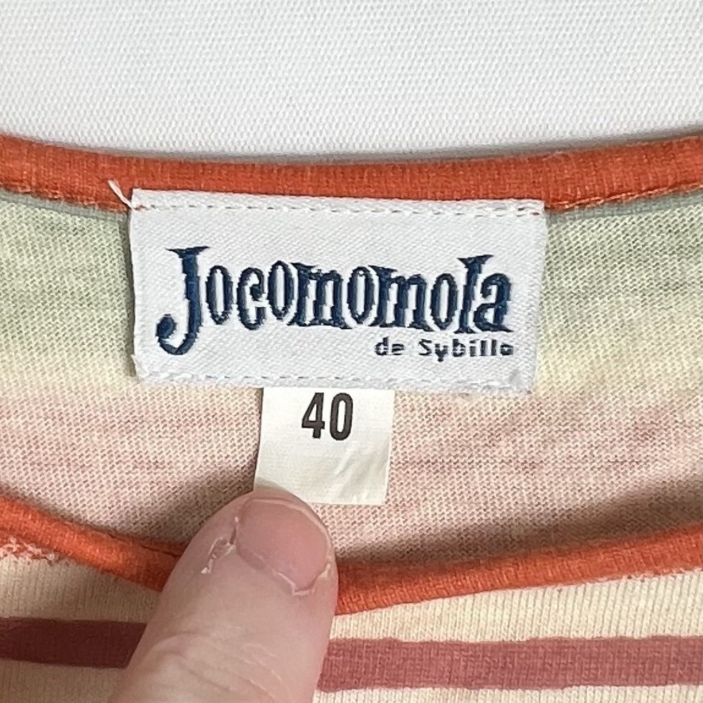 Jocomomola Womens Size‎ 40 Small Striped Dress Scalloped Hem Ruffle Hem Colorful - Picture 3 of 3